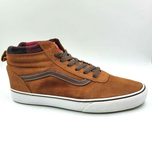 Vans Other - Vans Ward Hi Mte Glazed Ginger Suede Plaid Sneaker